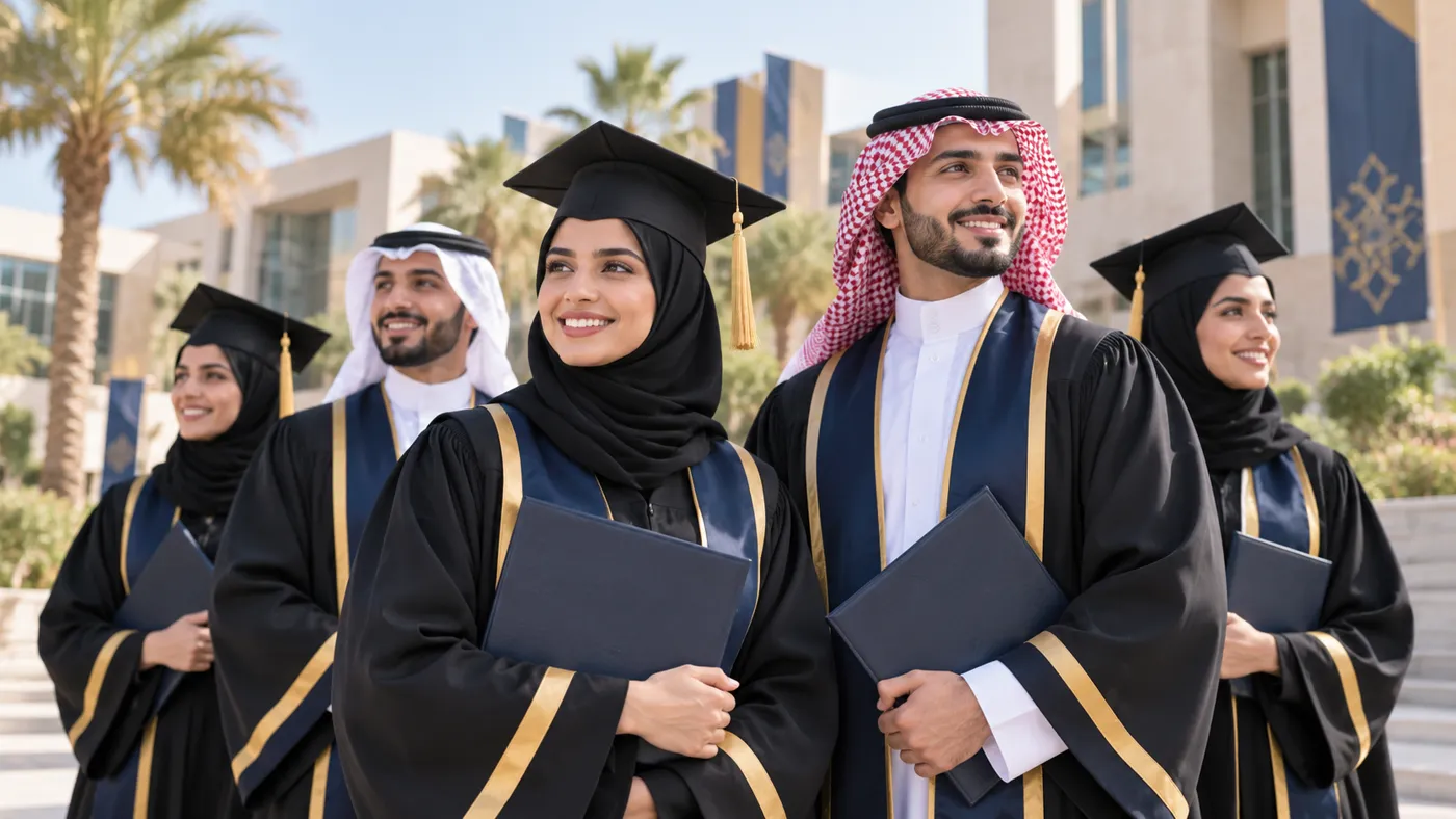 صورة تعبيرية لخريجين سعوديين في حفل تخرج جامعي